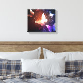 夜白熱［赤熱］光を放つ蝶 キャンバスプリント (インサイチュ (寝室))