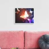 夜白熱［赤熱］光を放つ蝶 キャンバスプリント (インサイチュ (リビング))