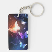 夜白熱［赤熱］光を放つ蝶 キーホルダー (裏面)