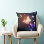 夜白熱［赤熱］光を放つ蝶 クッション (椅子)