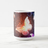 夜白熱［赤熱］光を放つ蝶 コーヒーマグカップ (中央)