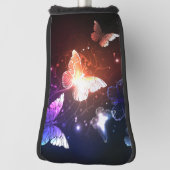 夜白熱［赤熱］光を放つ蝶 ゴルフヘッドカバー (回転90)