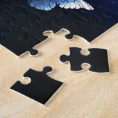 夜白熱［赤熱］光を放つ蝶 ジグソーパズル (側面)