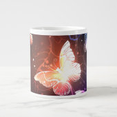 夜白熱［赤熱］光を放つ蝶 ジャンボコーヒーマグカップ (正面)