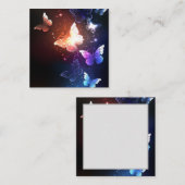 夜白熱［赤熱］光を放つ蝶 スクエア名刺 (正面/裏面)