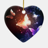 夜白熱［赤熱］光を放つ蝶 セラミックオーナメント (裏面)