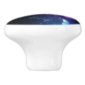 夜白熱［赤熱］光を放つ蝶 セラミックノブ (側面)