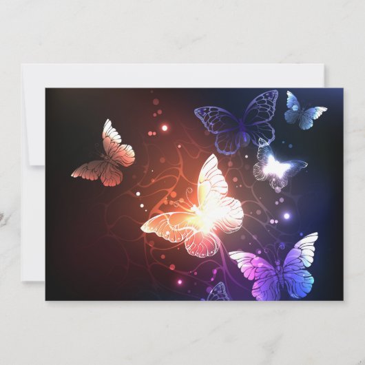 夜白熱［赤熱］光を放つ蝶 セーブザデート (正面)