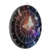 夜白熱［赤熱］光を放つ蝶 ダーツボード (正面左)