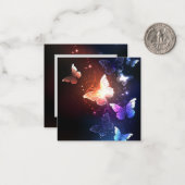 夜白熱［赤熱］光を放つ蝶 ノートカード (正面/裏面インサイチュ)