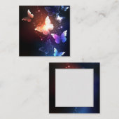 夜白熱［赤熱］光を放つ蝶 ノートカード (正面/裏面)