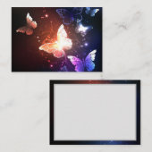 夜白熱［赤熱］光を放つ蝶 ノートカード (正面/裏面)