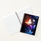 夜白熱［赤熱］光を放つ蝶 ノートブック (内部)