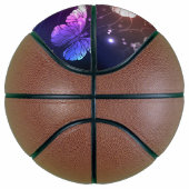 夜白熱［赤熱］光を放つ蝶 バスケットボール (右)