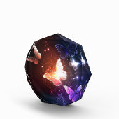 夜白熱［赤熱］光を放つ蝶 フォトブロック (右)