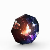 夜白熱［赤熱］光を放つ蝶 フォトブロック (左)