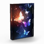 夜白熱［赤熱］光を放つ蝶 フォトブロック (左)