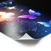 夜白熱［赤熱］光を放つ蝶 フォトプリント            (角)