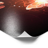 夜白熱［赤熱］光を放つ蝶 フォトプリント            (角)