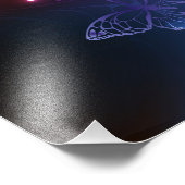 夜白熱［赤熱］光を放つ蝶 フォトプリント            (角)