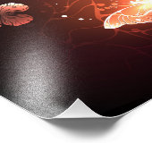 夜白熱［赤熱］光を放つ蝶 フォトプリント            (角)