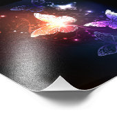 夜白熱［赤熱］光を放つ蝶 フォトプリント            (角)