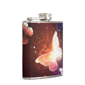 夜白熱［赤熱］光を放つ蝶 フラスク (右)