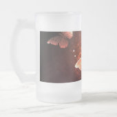 夜白熱［赤熱］光を放つ蝶 フロストグラスビールジョッキ (左)