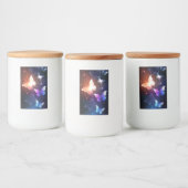 夜白熱［赤熱］光を放つ蝶 フードラベル (ボトル)