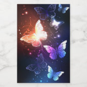 夜白熱［赤熱］光を放つ蝶 フードラベル (シングルラベル)