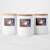 夜白熱［赤熱］光を放つ蝶 フードラベル (ボトル)