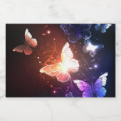 夜白熱［赤熱］光を放つ蝶 フードラベル (シングルラベル)