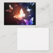 夜白熱［赤熱］光を放つ蝶 プレイスカード (正面/裏面)