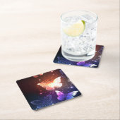 夜白熱［赤熱］光を放つ蝶 ペーパーコースター (インサイチュ)