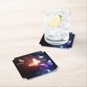 夜白熱［赤熱］光を放つ蝶 ペーパーコースター (インサイチュ)