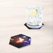 夜白熱［赤熱］光を放つ蝶 ペーパーコースター (インサイチュ)