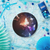 夜白熱［赤熱］光を放つ蝶 ペーパープレート (パーティー)