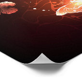 夜白熱［赤熱］光を放つ蝶 ポスター (角)