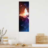 夜白熱［赤熱］光を放つ蝶 ポスター (キッチン)