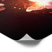 夜白熱［赤熱］光を放つ蝶 ポスター (角)