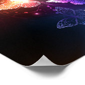 夜白熱［赤熱］光を放つ蝶 ポスター (角)