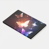 夜白熱［赤熱］光を放つ蝶 ポストイット (アングル)