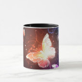 夜白熱［赤熱］光を放つ蝶 マグカップ (中央)
