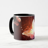 夜白熱［赤熱］光を放つ蝶 マグカップ (正面左)