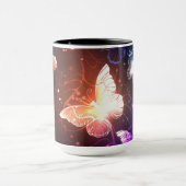 夜白熱［赤熱］光を放つ蝶 マグカップ (中央)
