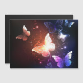 夜白熱［赤熱］光を放つ蝶 マグネット招待状 (正面/裏面)