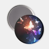 夜白熱［赤熱］光を放つ蝶 マグネット (正面/裏面)