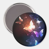 夜白熱［赤熱］光を放つ蝶 マグネット (正面/裏面)
