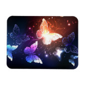 夜白熱［赤熱］光を放つ蝶 マグネット (横)