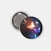 夜白熱［赤熱］光を放つ蝶 マグネット (正面/裏面)